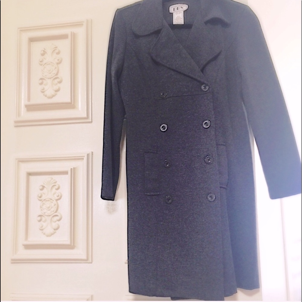 📸Classic Chic Double Breasted Button Down Smokey Grey Coat Warm & Cozy Style🧥 - Picture 9 of 15